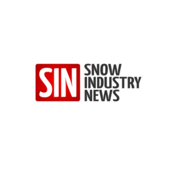 The image shows a logo with the acronym "SIN" in bold red letters next to the text "Snow Industry News" in black font.