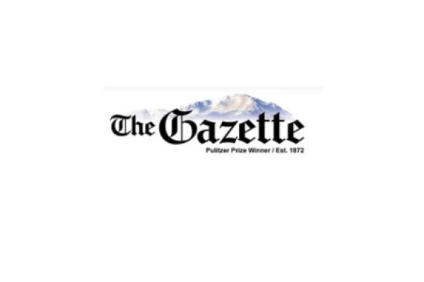 This image shows the logo of "The Gazette," a publication mentioned as a Pulitzer Prize Winner and established in 1872.