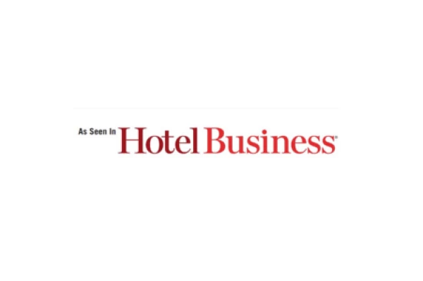 The image shows text that reads "As Seen In Hotel Business."