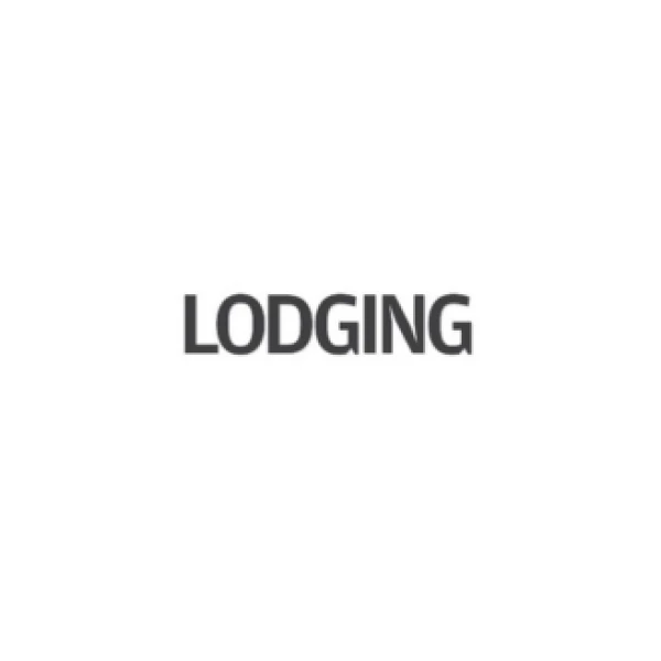The image contains the word "LODGING" written in bold, black letters on a plain white background.